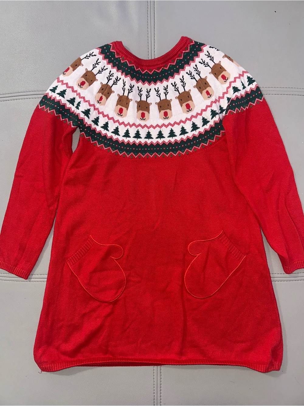 Gymboree Red Reindeer Yoke Knit Dress